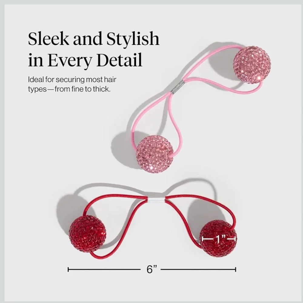 Kitsch Damage-Free Bubble Hair Tie, Sparkling Rhinestone Ponytail tieCrease-Free
